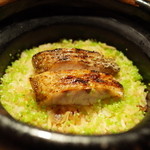 神楽坂 石かわ - 食事　のどぐろの釜炊きご飯 味噌椀 香の物 2015.2.x