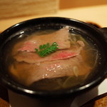 神楽坂 石かわ - 煮物　牛鍋 椎茸 筍 2015.2.x