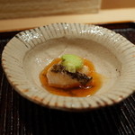 神楽坂 石かわ - 中皿　鰆 蚕豆 里芋 2015.2.x