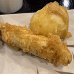 丸亀製麺 - 半熟たまご天、さわら天