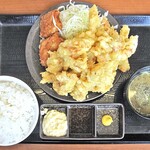 からやま - 料理写真:とり天倍盛り合盛り定食（ご飯大盛り）