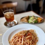 パスタとクレープ食堂 ノンナ - トマトベーコンパスタセット+ドリンク