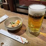 紋次郎 - たちまちビールとお通し