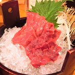 福島酒処會津 桜鍋 鶴我 - 極上赤身 馬刺膳(並) 500円 の馬刺し