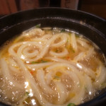 うどん土佐屋 - 〆は、もつの旨味が出たスープで