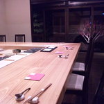 鮓や 大東 - お客様が帰られた後のカウンタ