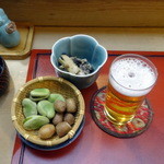 さかもと - そら豆、芋、キノコお浸し