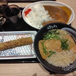 はなまるうどん - 料理写真:きつねうどん、ちくわ揚げ、カレー小
