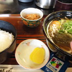蜂郷 - 日替わり定食（ｽﾀﾐﾅうどん 卵入り）