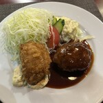 洋食 大吉 - カニクリームコロッケ&ハンバーグ