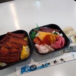 北海丼丸 - 料理写真:うなぎ丼特盛(白米) 1,728円、上・海鮮丼 1,080円