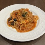 Compo di Girasole - 海老のブッタネスカソーススパゲティ
