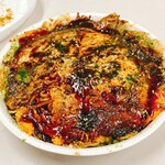 お好み焼鏡 - 肉玉そばスペシャル、イカ天とホルモントッピング