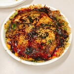 お好み焼鏡 - 肉玉そばスペシャル、イカ天とホルモントッピング