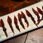 蕎麦旬菜 こすげ - ホタルイカ かんずり漬け一夜干し（1,600円）