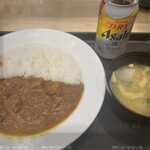 松屋 - 料理写真:とろとろ牛肉✖️牛タンカレー＆生ジョッキ缶
