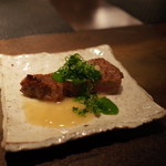 銀座 座屋 - 山形牛のフィレ 下仁田葱の餡を掛けて 2015.2.1x