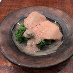 焼鳥 せきね - 埼玉県産の里芋と菜の花のお浸しタラコソースかけ