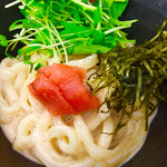 築港麺工房 - リーフ たっぷりのクリーム明太うどん 