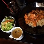 roku cafe - 201502 ロクカフェ ★サーモンのチリソースあえ丼ぶり（850円）★