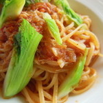 ポエシア - 根室産毛蟹のバベッティーニ  野菜は蕾菜