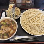 製麺練場 風布うどん - 肉汁つけうどん　大盛　1,100円
天ぷら盛り　300円