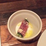 CAMPS - お通し  キュウリのサラミ巻き 本当は2本ありましたw