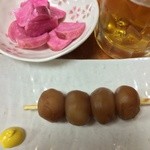 山形田 - 玉こんにゃく/庄内赤かぶの漬物/生ビール