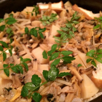 霞庭 まつばら - タケノコ、浅利の炊き込み御飯