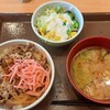 すき家 - 牛丼並盛、豚汁サラダセット