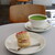 Khagee Cafe - 料理写真:苺あんスコーン（420円） 抹茶ラテ（630円）