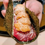銀座 Chikamitsu - 厳選和牛の雲丹ユッケドッグ