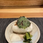 仙豆 - 焼きおにぎり山椒大葉味噌♥