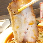 海老秀 - 海老秀ラーメン　７５０円のチャーシューのアップ　【　２０１５年２月　】