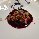 牡蠣のフライ赤ワインソース