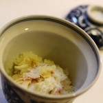 Hiro saku - 蟹の蒸し飯　生姜をピリッと聴かせてあります