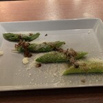 鉄板焼き八八 ワイン専門店 - アンチョビー、アスパラガス