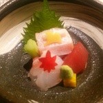 オーガニックカフェ　チャント - オーガニック懐石コースのお造りの一例。