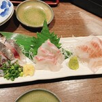 おかってや - 刺身三種盛り