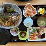 活魚ランチ専門店 海のる - 鯛のかぶと煮定食