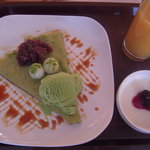 コイケヤ - カフェのクレープ、ドリンク、豆乳プリンのお得なセット。