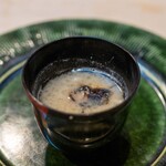 うを徳 - 2026.3 トラフグ白子の炭火焼きとボタン海老の潮汁 白味噌仕立て