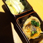 お通しこの日は塩ダレキャベツと鯵の南蛮’15.2.17