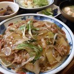 かつら屋 - 20150218日替わり『肉・野菜あんかけ飯』