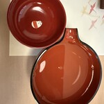 鶴我 會津本店 - ぼんげぼんげ　1合　熱燗で　おちょこの小法師がカワイイ