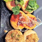 KABUKI餃子 - ３種盛り合わせ
・トムヤム・パクチー
・痺れ麻辣
・鬼下ろしポン酢