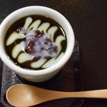 元祖瓦そば たかせ - 豆乳とろとろプリン　あずきの練乳抹茶ソース