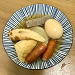 吟乃月 - お通し(おでん盛り合わせ)