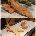 石臼挽き手打 蕎楽亭 - 天婦羅 才巻き海老、穴子