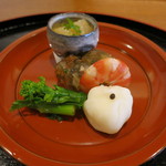 京懐石柿傳 - 先付　百合根饅頭